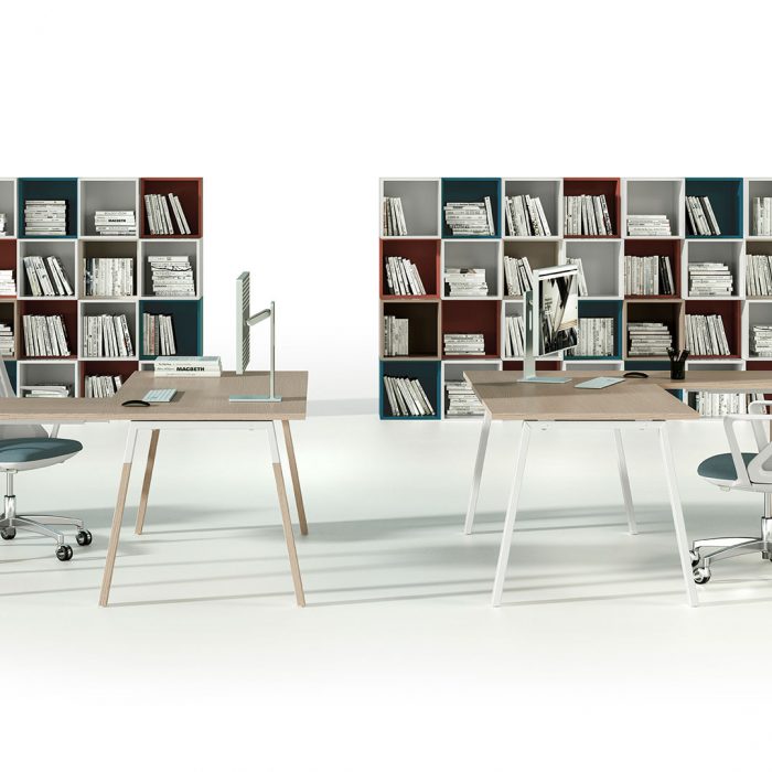 coppia scrivanie operative moderne alpha wood